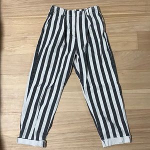 Topshop black and white striped denim pants